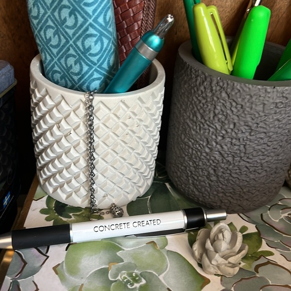 New Handmade Fancy concrete jar with lid minimal classy boho home decor - Picture 3 of 11